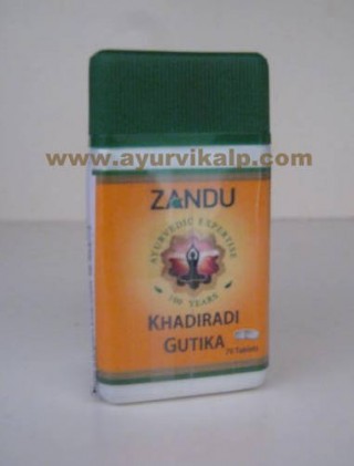 Zandu KHADIRADI GUTIKA 70 Tablets, Useful in Dental, Oral, Throat and Tonsil Infections